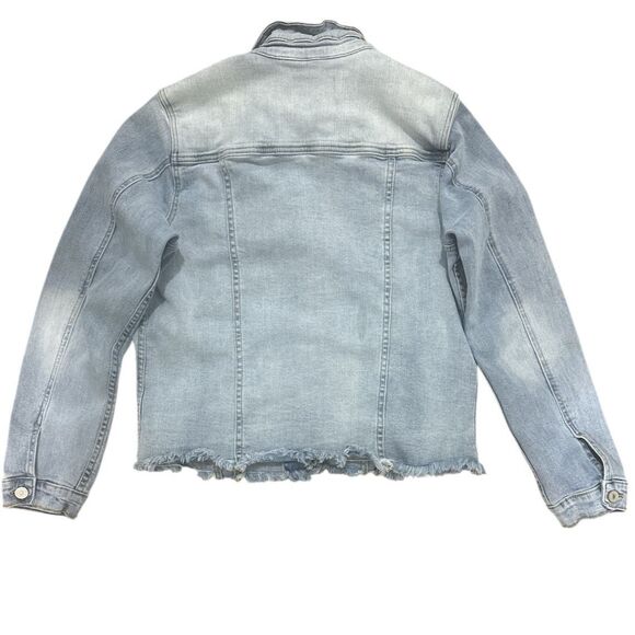 KanCan Zoey Fray Denim Distressed Jacket Sz: L - Picture 2 of 6